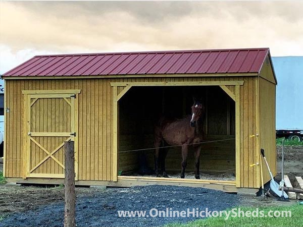 Hickory Sheds Animal Shelter with Horse