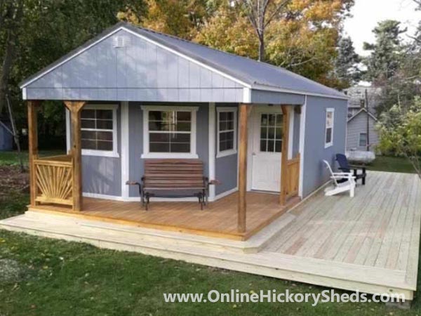 Hickory Sheds Utility Deluxe Porch Painted Gap Gray